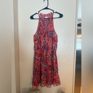 Parker Coral Floral Tie-Front Maxi Dress